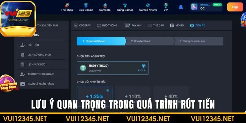 Lưu ý khi rút tiền VUI123 để tránh tình huống tranh cãi